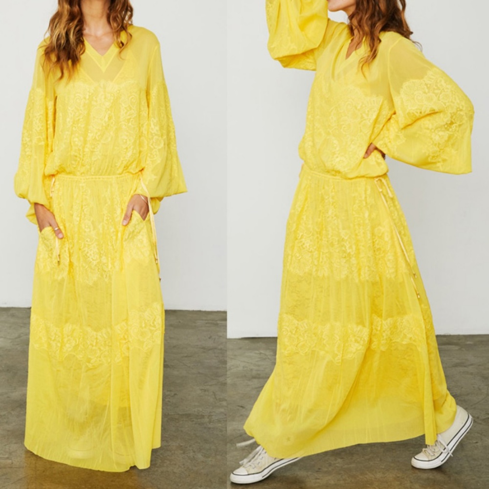 NWT Hot As Hell HAH Long Sheer Lace Mesh Dress